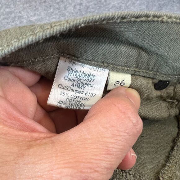 Rag & Bone Skinny Jeans Womens 26 Army Green Super Stretch Mid Rise Denim - Picture 9 of 11